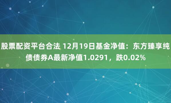 股票配资平台合法 12月19日基金净值：东方臻享纯债债券A最新净值1.0291，跌0.02%