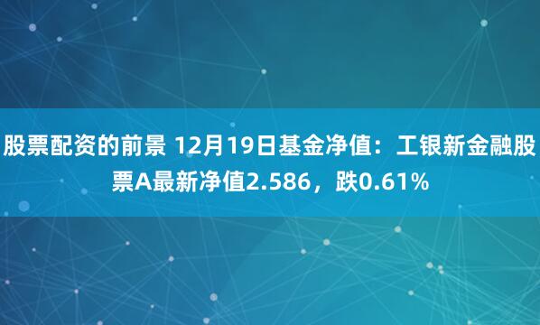 股票配资的前景 12月19日基金净值：工银新金融股票A最新净值2.586，跌0.61%