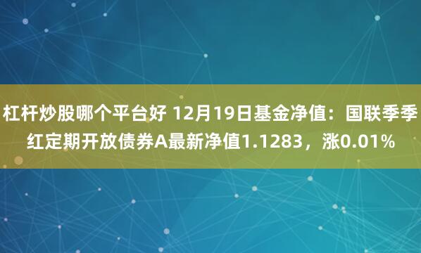 杠杆炒股哪个平台好 12月19日基金净值：国联季季红定期开放债券A最新净值1.1283，涨0.01%