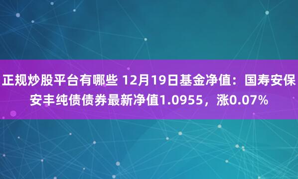 正规炒股平台有哪些 12月19日基金净值：国寿安保安丰纯债债券最新净值1.0955，涨0.07%