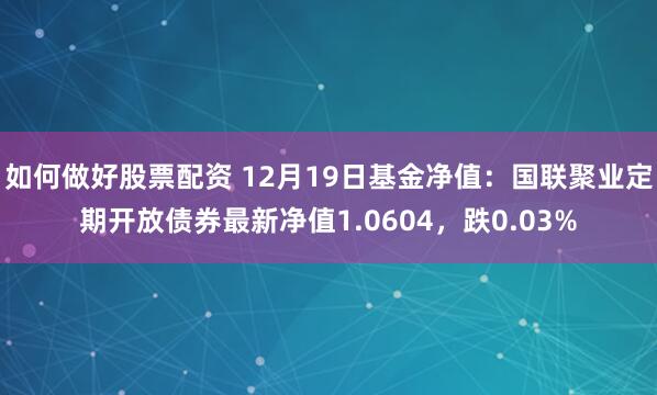 如何做好股票配资 12月19日基金净值：国联聚业定期开放债券最新净值1.0604，跌0.03%