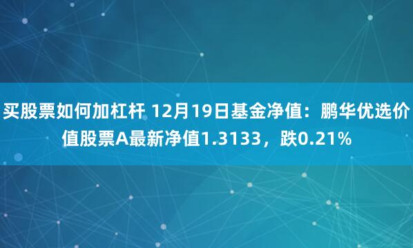 买股票如何加杠杆 12月19日基金净值：鹏华优选价值股票A最新净值1.3133，跌0.21%