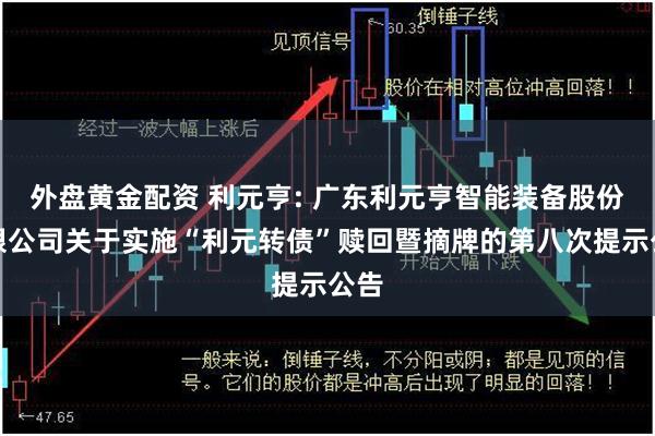 外盘黄金配资 利元亨: 广东利元亨智能装备股份有限公司关于实施“利元转债”赎回暨摘牌的第八次提示公告