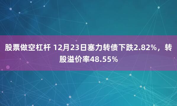 股票做空杠杆 12月23日塞力转债下跌2.82%，转股溢价率48.55%