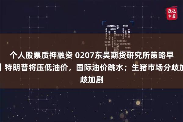 个人股票质押融资 0207东吴期货研究所策略早参｜特朗普将压低油价，国际油价跳水；生猪市场分歧加剧